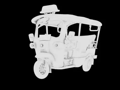 Tuk Tuk Stylized Rickshaw Low Poly 3D Model Low-poly 3D model