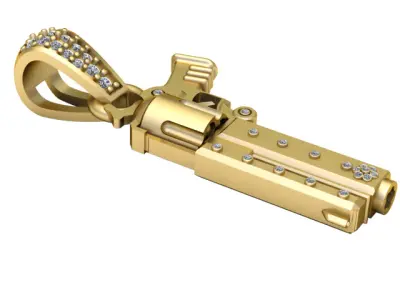 SHOTGUN DIAMOND PENDANT 3D PRINTABLE MODEL  3D print model
