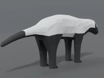 Low Poly Cartoon Honey Badger Low-poly 3D model