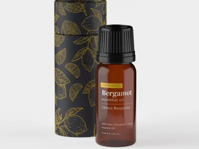 Essential Oil Bottle 10mL with Cardboard Tube 3D model