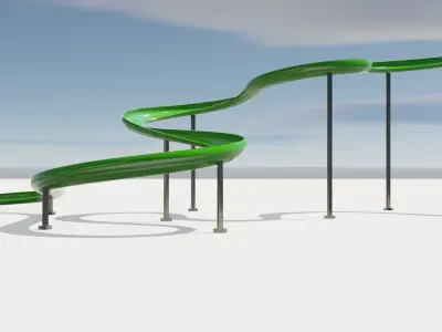 Water Slide Low-poly 3D model get