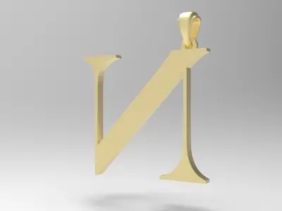 Alphabet Latin N 3D print model