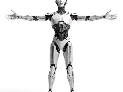 Humanoid Robot Armature Model Pack Low-poly 3D model