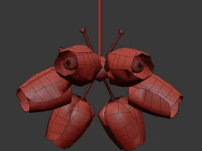 Ocean chandelier with flowers 3D model