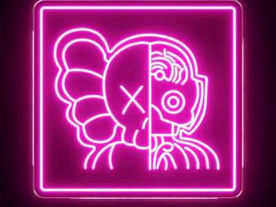 Kaws Neon Sign 3D model purchase