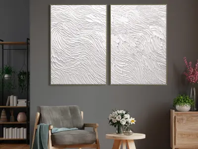 Plaster Two Photo Frame 03 Low-poly 3D model