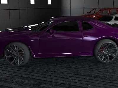 dodge challenger hellcat  Low-poly 3D model