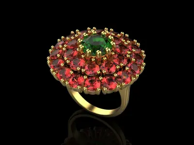 Ring with stones N24 3D print model