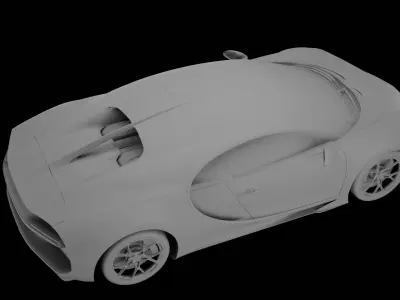 Bugatti Chiron High-Detail Supercar 3D Model  3D model