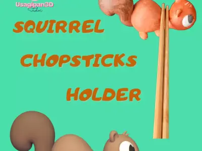 Squirrel Chopstick Holder 3D print model