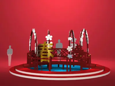 Build instagramable Chinese New Year Display - Bridge of Wealth 3D model