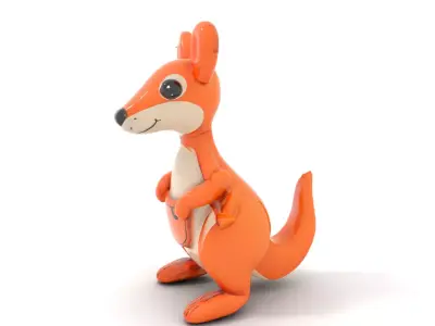 Playful Kangaroo Inflatable model pack Low-poly 3D model
