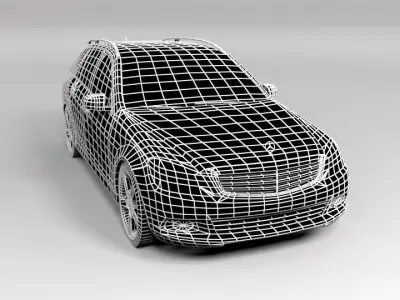 MERCEDES C CLASS ESTATE LOWPOLY Low-poly 3D model