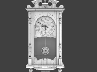 Wooden WallClock 3D model