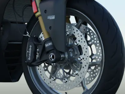 Motorcycle low poly 3d model Low-poly 3D model