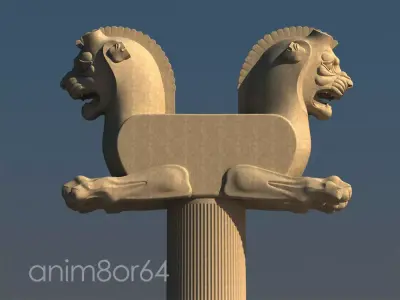 Lion capital persepolise 3D model
