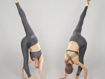 Beautiful woman practising gymnastics 152 Low-poly 3D model