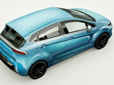 Generic small city Car v6 Low-poly 3D model