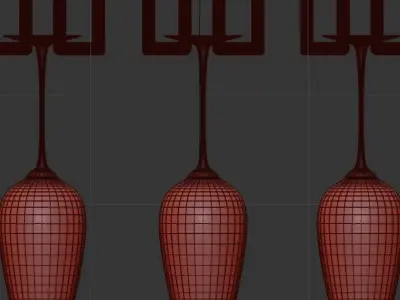 Linear Bar Glass Hanger 3D model