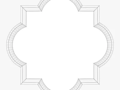 Uttermost lourosa antique gold mirror 3D model