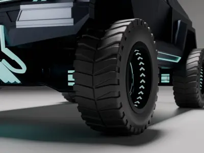 MULI Phantom  Cyber Offroad Concept 4x4 Truck  Low-poly 3D model