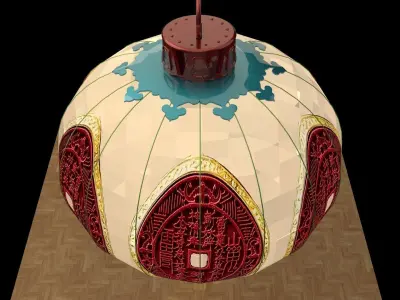 Chinese red lantern 3D model 31