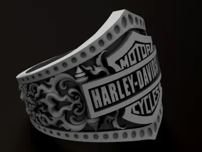 Harley Davidson Ring 3D print model
