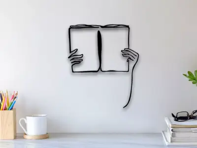 Reading Book Wall Art 3D print model purchase