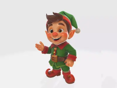 Adorable Christmas Elf Figurine Holiday Decoration  3D print model