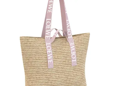 Loewe Fold Raffia Shopper Bag Low-poly 3D model