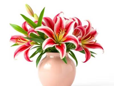 Vibrant Lilies Ceramic Vase model pack Low-poly 3D model