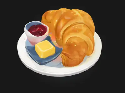 Croissant Delight  Buttery Layers of Morning Luxury 3D model