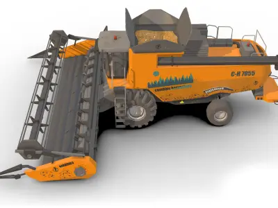 Combine truck Low-poly 3D model