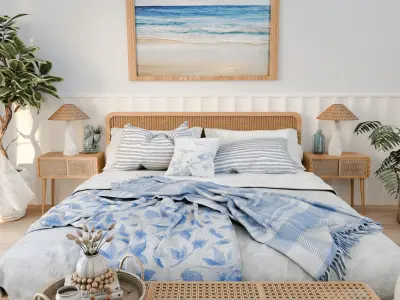 Coastal Bedroom Blender Scene 3D model