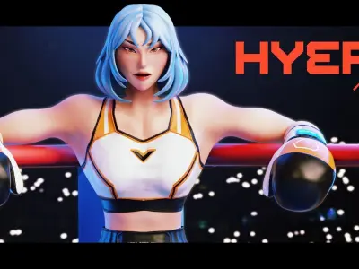 Low Poly Boxer - MMA Fighter - Hye Ri Low-poly 3D model