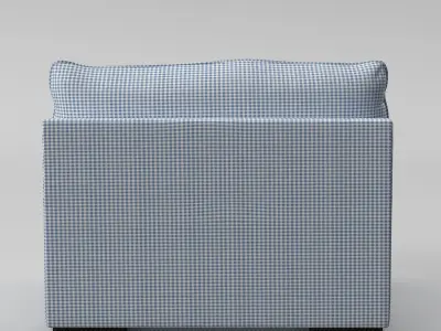 Armchair Blue checkered  3D model