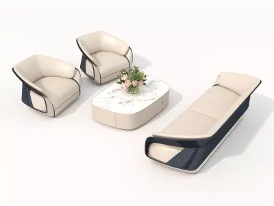 Modern Sofa and Armchair 6 3D model