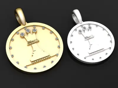 queen pendant 3D printable model   3D print model