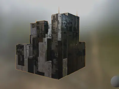 Aprtment Complex - Sci - Fi - Cyberpunk - 4K - Game Ready Model Low-poly 3D model