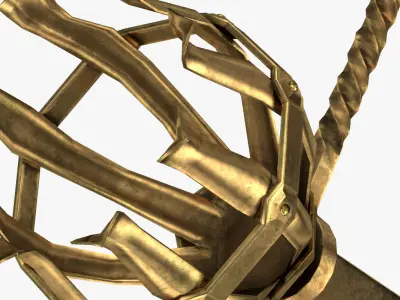 Torch golden sword 3D model