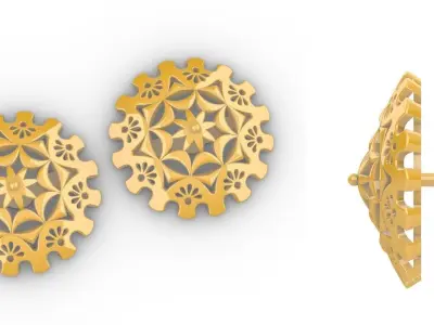 Chitrita Mandala Pendant Set With Ring 3D print model