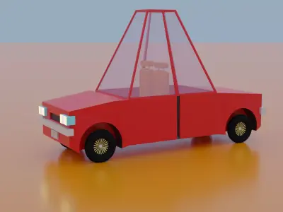 Red Car Free low-poly 3D model purchase