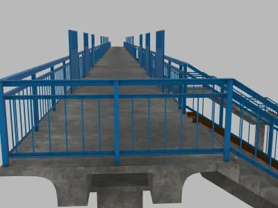 Bridge viaduct Low-poly 3D model