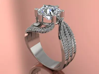 Elegant Jewelry Gold Brand Diamond 3D print model