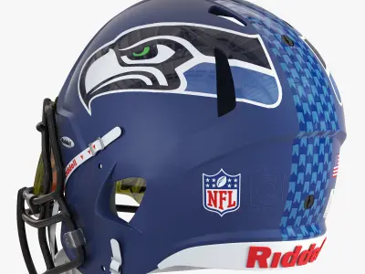 Riddell speed helmet seattle seahawks 3D model