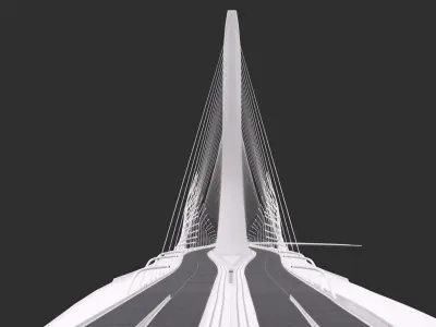 Zaha Hadid Architects Danjiang Bridge in Taiwan 3D model
