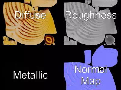 Natural Seashell Textured model pack Low-poly 3D model