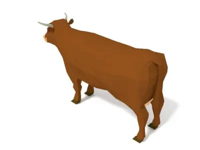 Low Poly Cartoon Cow Low-poly 3D model purchase