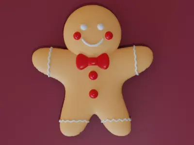 Christmas Gingerbread Cookies Stylized Gingerbread Man and Woman 3D model