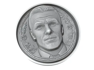 David Beckham Footballer Medallion 3D print model